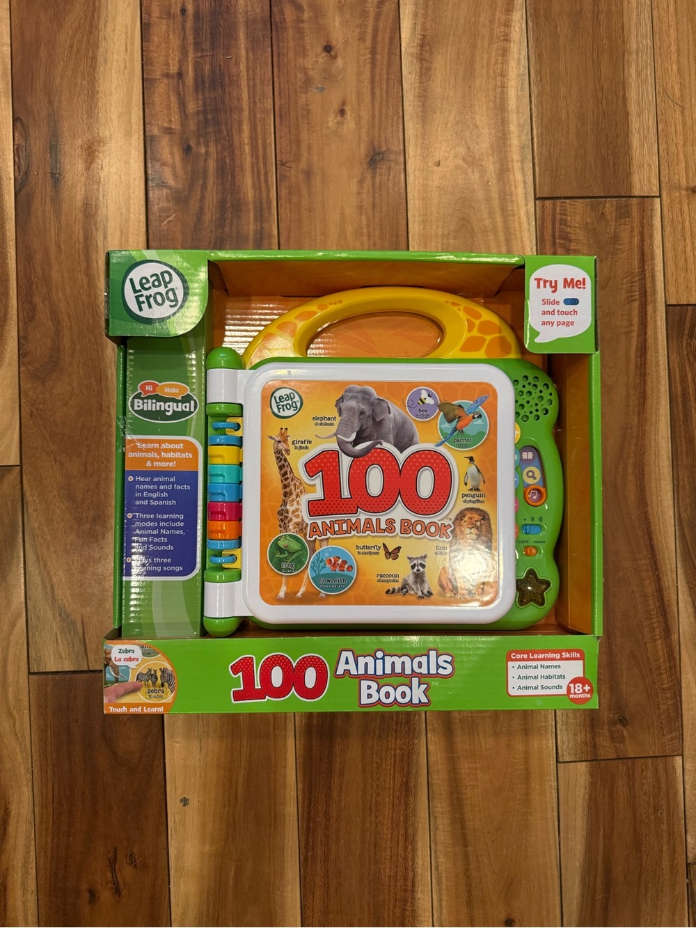 NEW LeapFrog 100 Animals Book - Green and Yellow Interactive Learning Toy